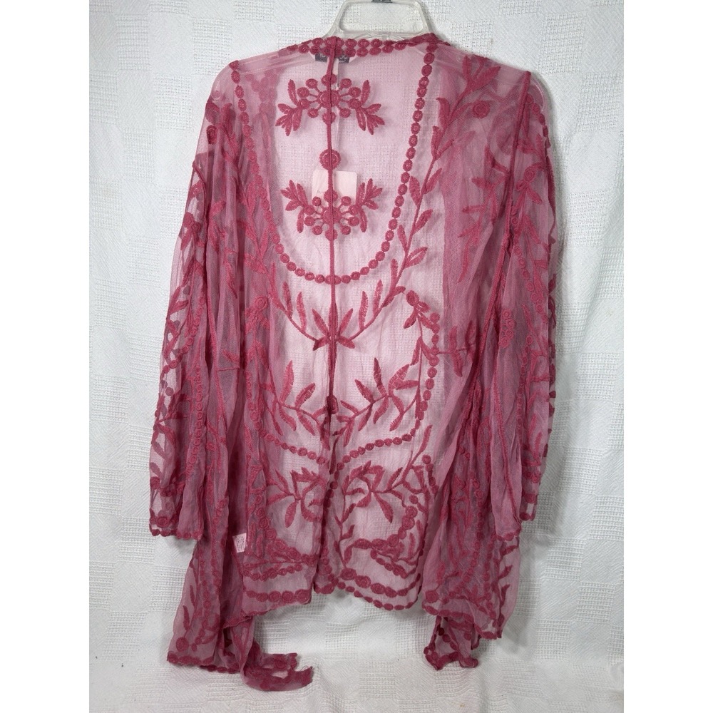 NWT Davi & Dani Women's Floral Mesh Cardigan Size S/M - Picture 4 of 6